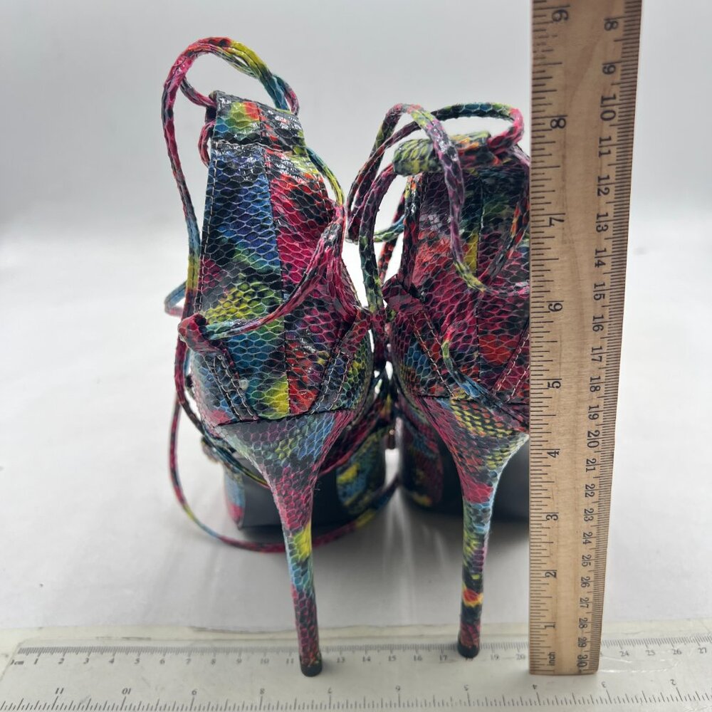 Fsj Multicolor Python Strappy Open-Toe Stiletto H… - image 5